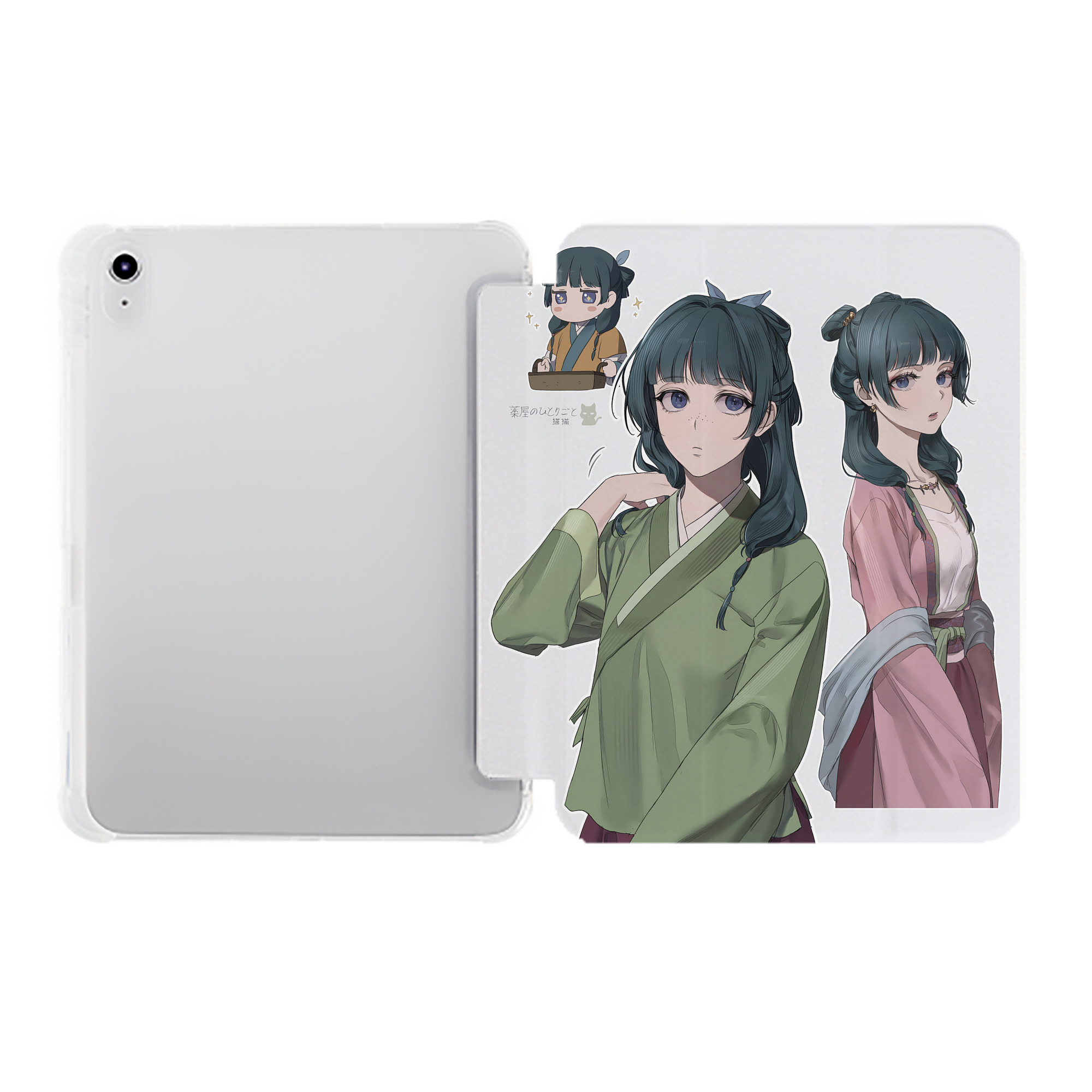 （画像用） 薬屋のひとりごと The Apothecary Diaries IPad ケース ペン収納付き 三つ折りスタンド PUレザー×シリコン 対応機種9.5/10.5/10.9インチ